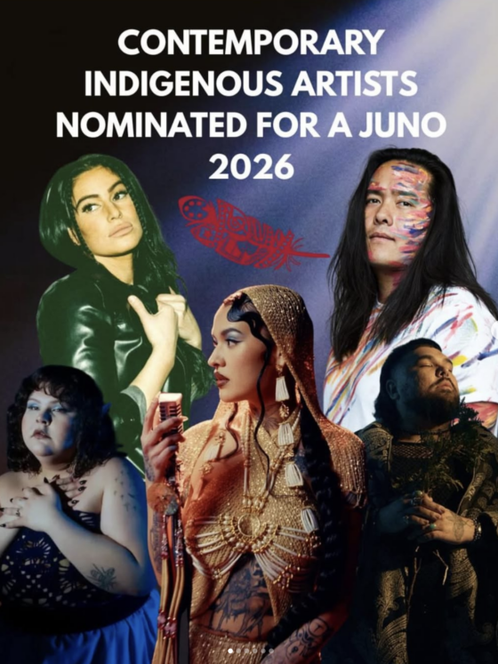 Multiple Indigenous creators nominated for 2026 Juno Awards